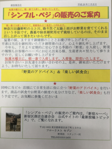 シンプルベジ 本日入荷